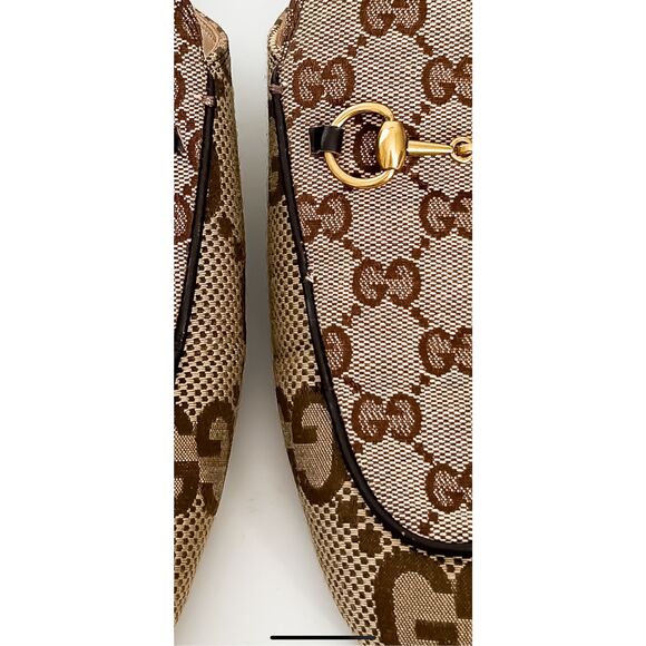 Gucci Princetown Jumbo GG Canvas Loafers Mules Brown Size 40, 10 - Picture 15 of 15